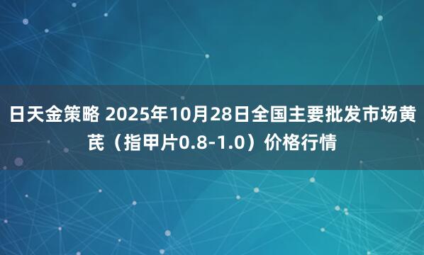 日天金策略 2025年10月28日全国主要批发市场黄芪（指甲片0.8-1.0）价格行情